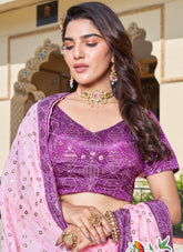 Rubbed Mukesh Cin Allover Lehenga in Pyazi